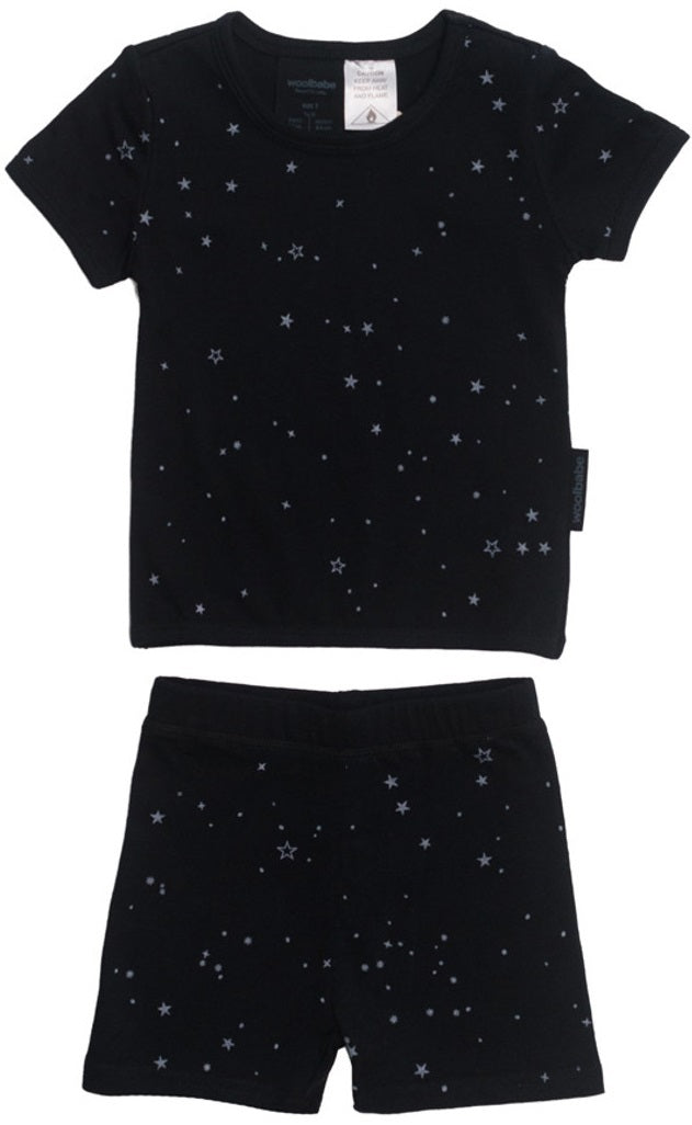 Woolbabe: Merino/Organic Cotton Summer Pyjamas - Night Stars (4 Years)