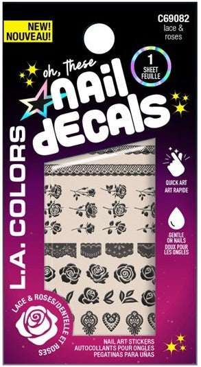 L.A. Colors: Nail Sticker Decal - Lace & Roses