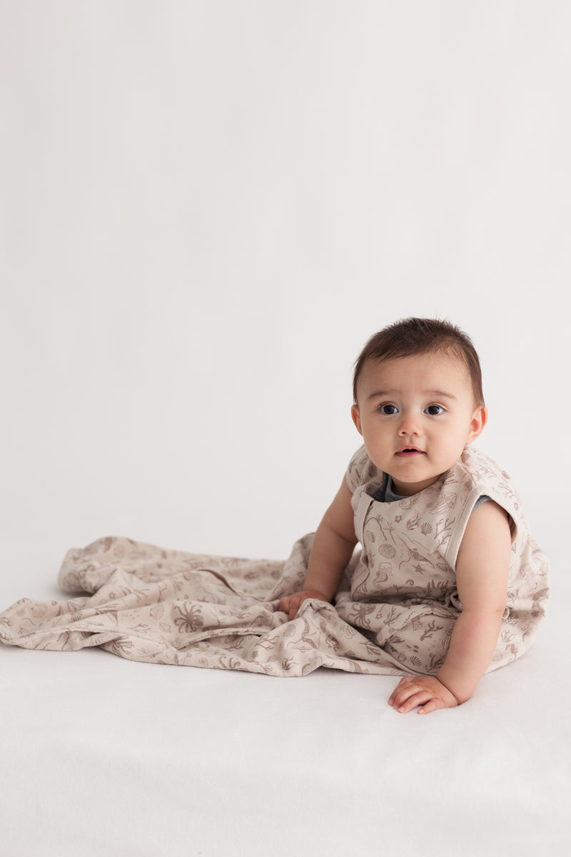 Woolbabe: 3-Seasons Front Zip - Dune Seascape (3-24 Months)