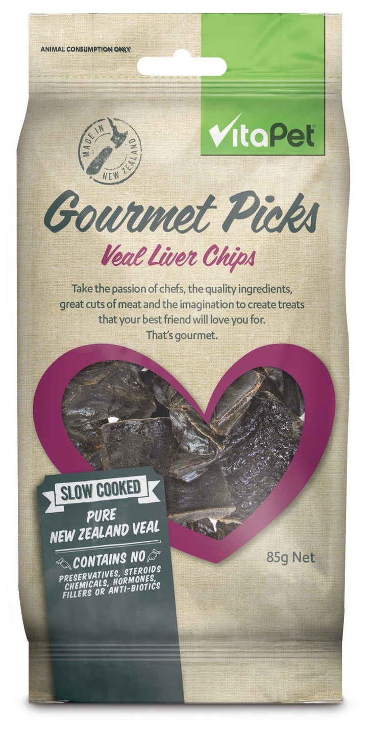 Vitapet: Gourmet Picks Veal Liver Chips (85g) (Single Pack)