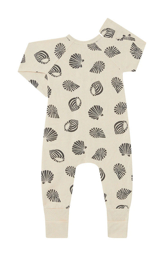 Bonds: Wondercool Eyelet Zippy Wondersuit - Sandy Seashells Marscapone (Size 0)