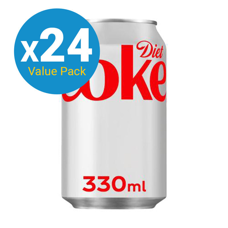 Coca-Cola Diet Soft Drink Cans - 330ml (24 Pack)