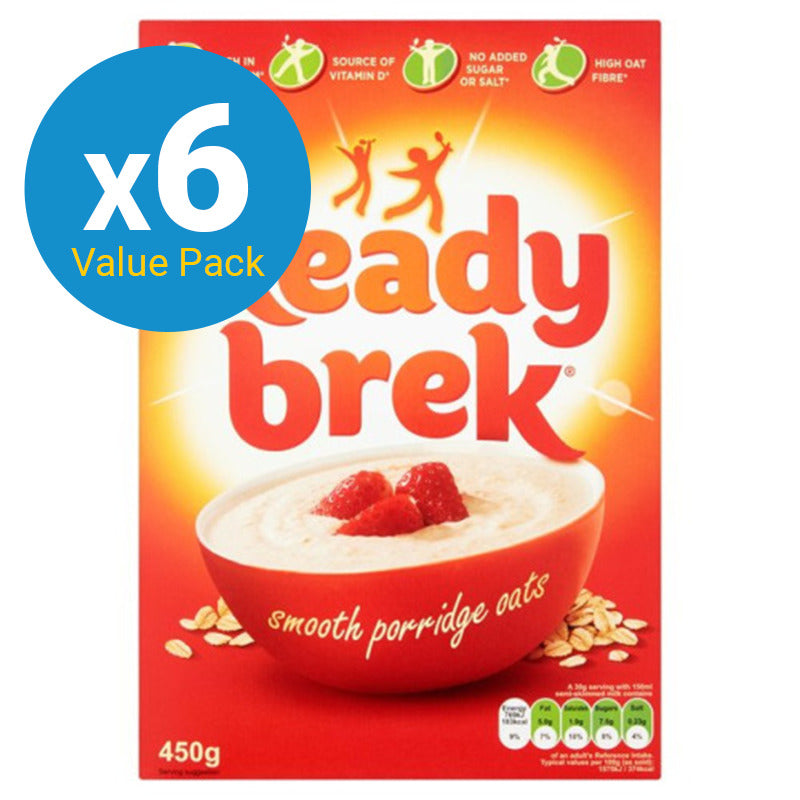 Ready Brek: Smooth Porridge Oats Original Cereal 450g (6 Pack)