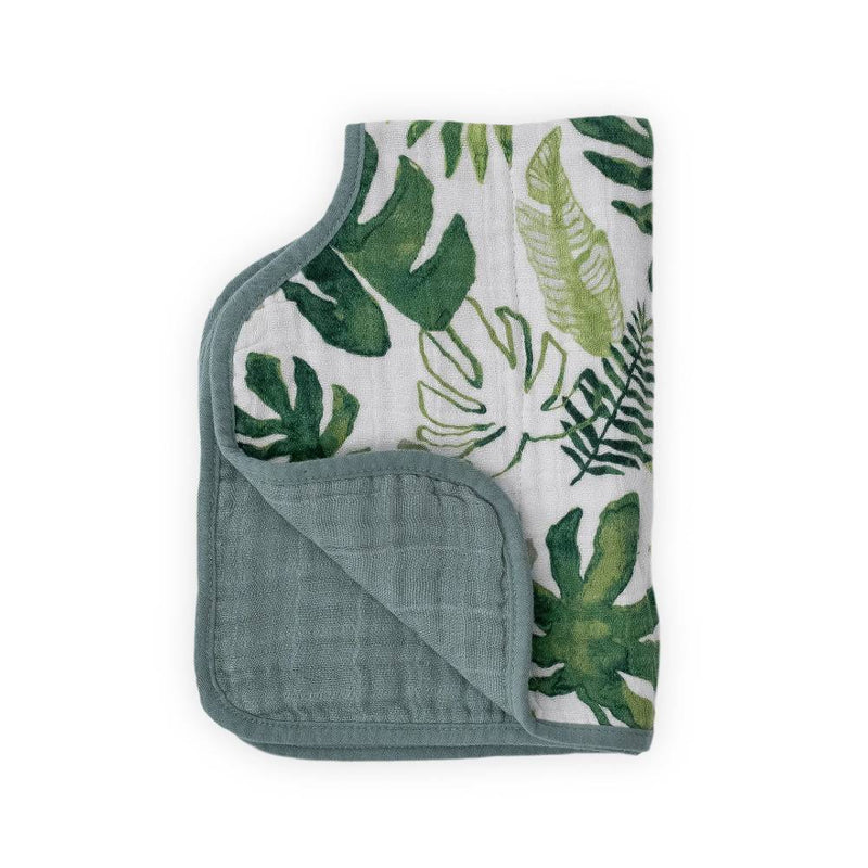 Little Unicorn: Muslin Burp Cloth - Tropical Leaf