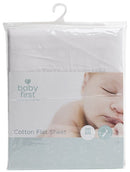 Baby First: Cot Flat Sheet - White