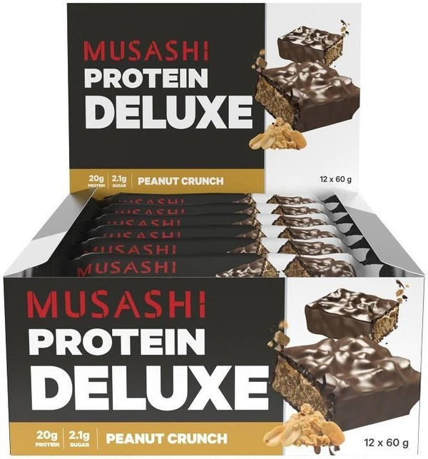 Musashi Deluxe Protein Bars - Peanut Crunch (60g) x 12