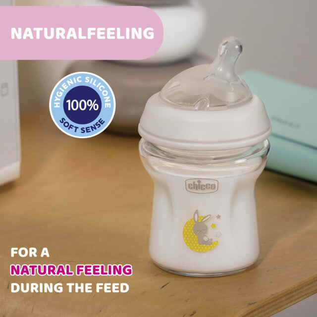 Chicco: Natural Feeling Glass Bottle - Slow Flow (150ml)