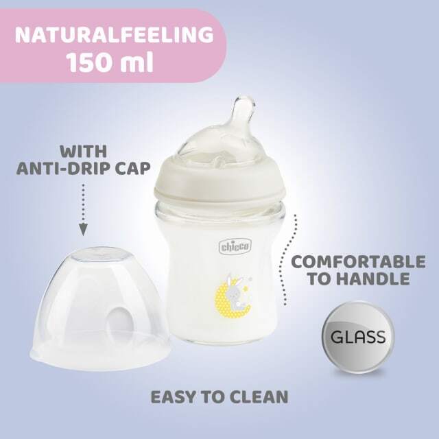 Chicco: Natural Feeling Glass Bottle - Slow Flow (150ml)