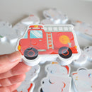 Buddy & Barney: Colour Changing Bath Stickers - Mucky Trucks