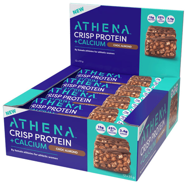 Athena Crisp Protein + Calcium Bars - Milk Choc Almond (55g) x12