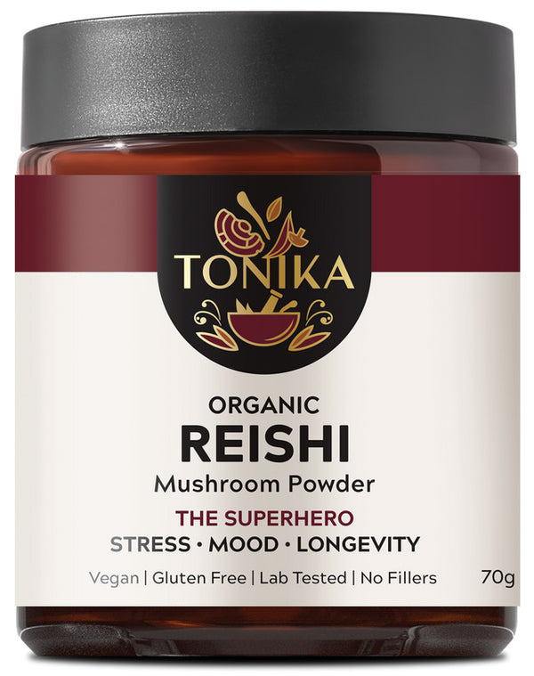 Tonika Adaptogenic Reishi Mushroom Powder - The Super Hero (70g) (90g)