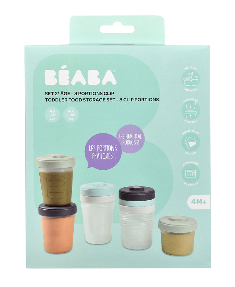 Beaba: Clip Portions Food Storage Toddler Set - Storm (150ml/250ml)