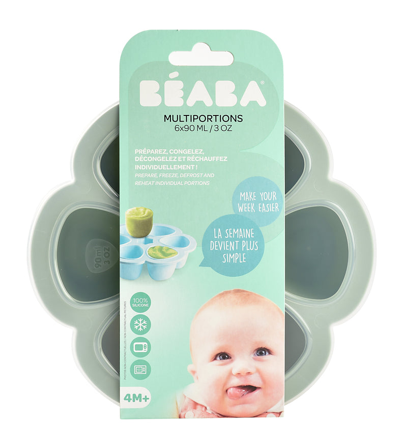 Beaba: Multiportions Silicone Freezer Tray - Sage Green (6 x 90ml)