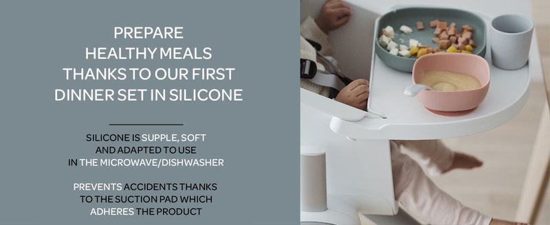 Beaba: Silicone Suction Meal Set - Eucalyptus