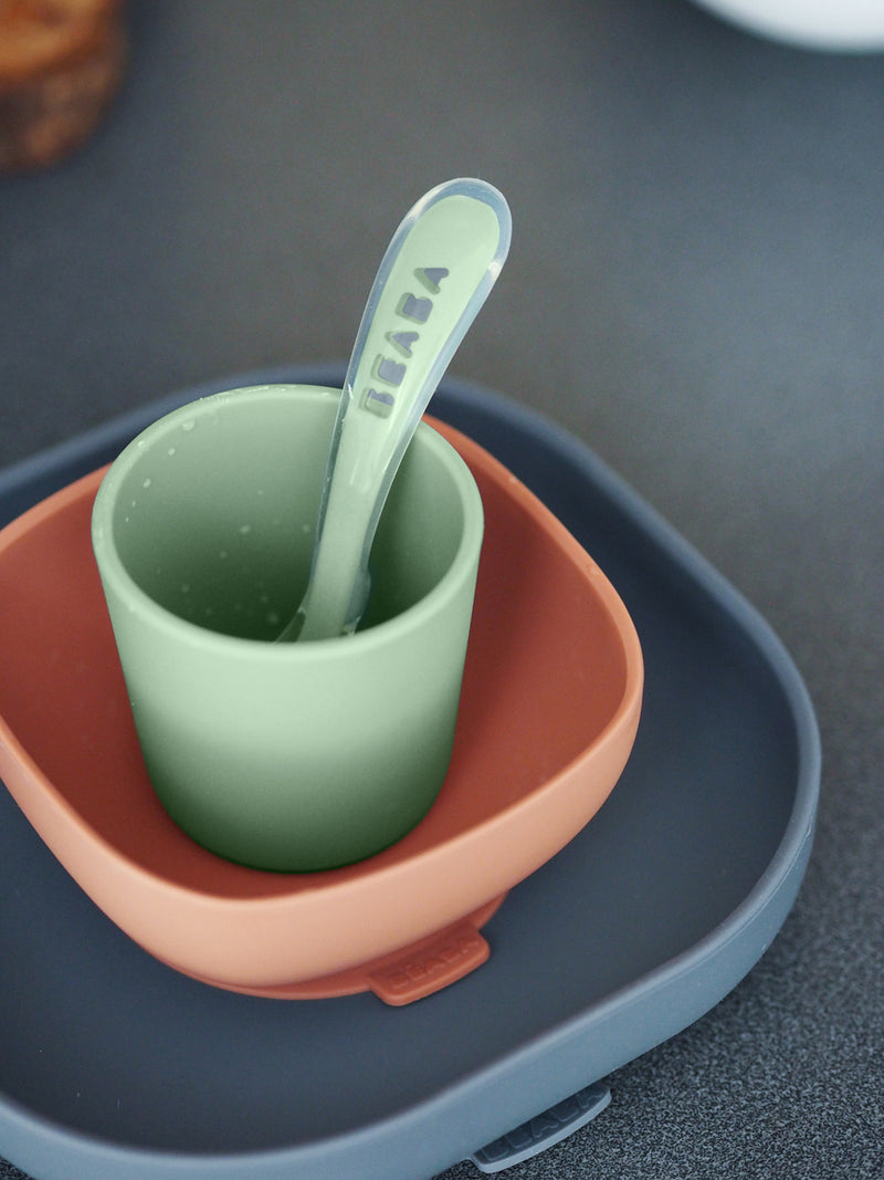 Beaba: Silicone Suction Meal Set - Mineral