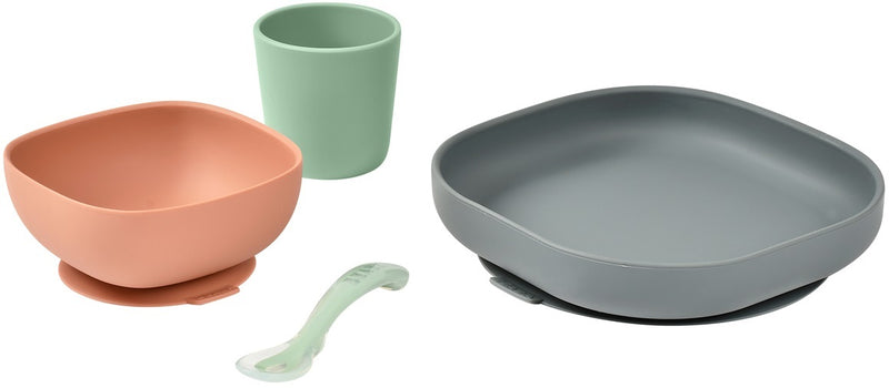 Beaba: Silicone Suction Meal Set - Mineral