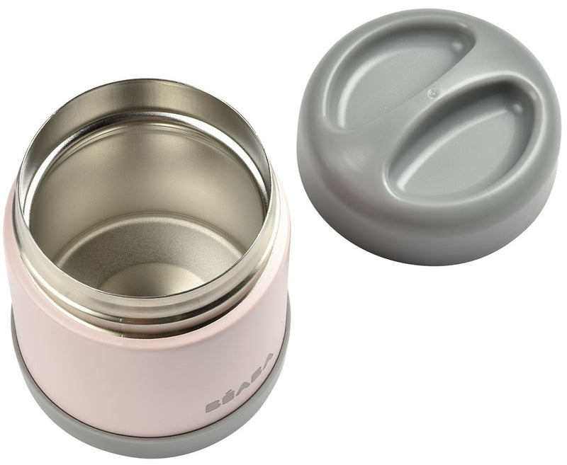 Beaba: Stainless Steel Food Container - Dark Mist/Light Pink (300ml)