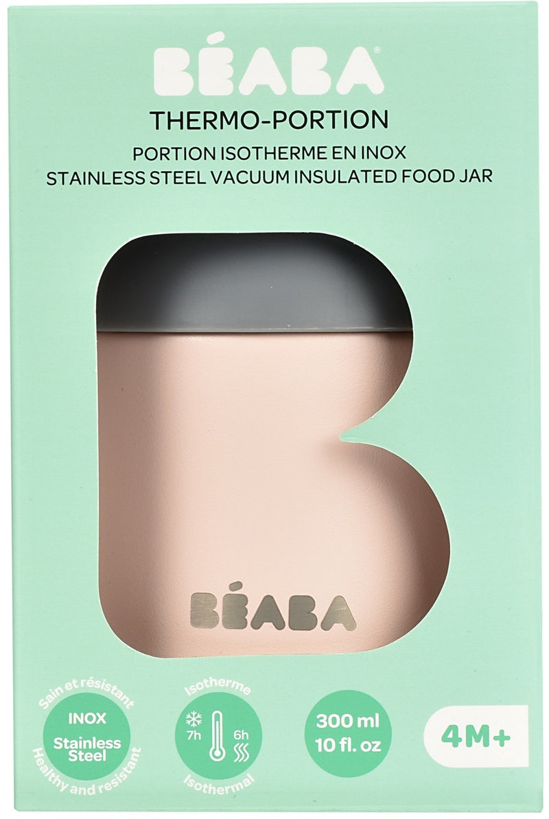 Beaba: Stainless Steel Food Container - Dark Mist/Light Pink (300ml)