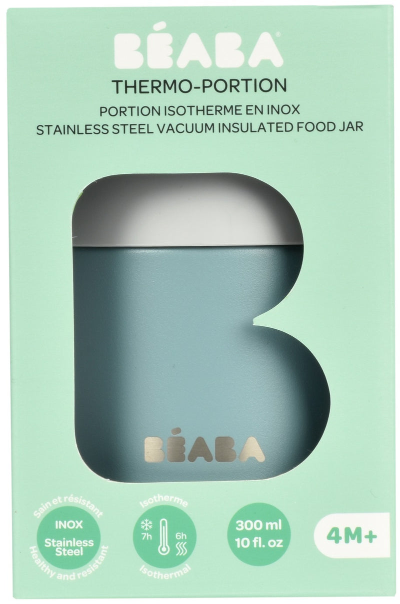 Beaba: Stainless Steel Food Container - Light Mist/Eucalyptus Green (300ml)