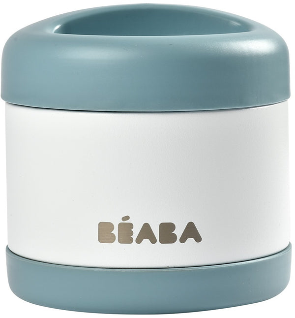 Beaba: Stainless Steel Food Container - Baltic Blue/White (500ml)