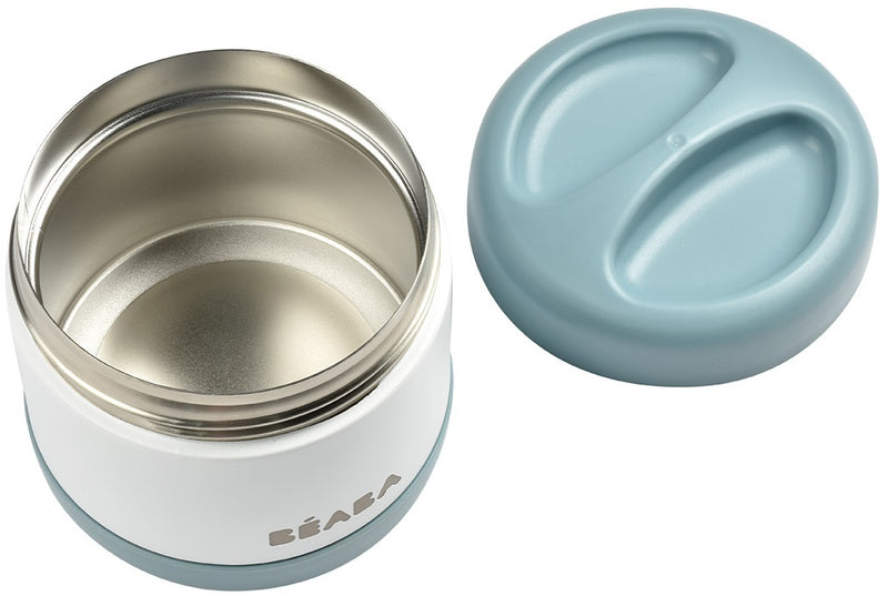 Beaba: Stainless Steel Food Container - Baltic Blue/White (500ml)