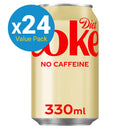 Diet Coke Soft Drink Caffeine Free Can - 330ml (24 Pack)