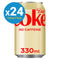 Diet Coke Soft Drink Caffeine Free Can - 330ml (24 Pack)