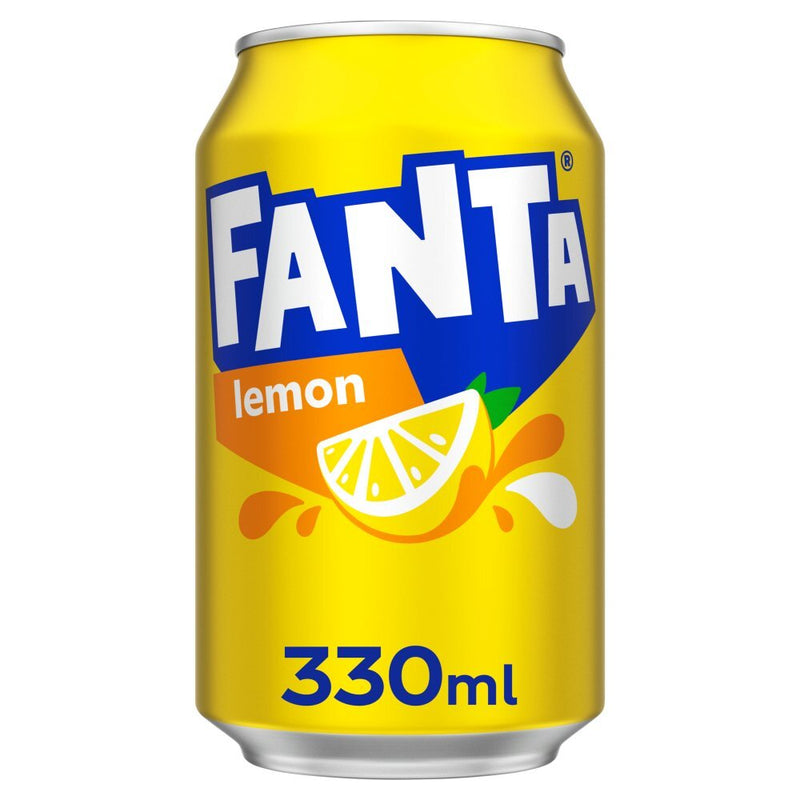 Fanta Lemon Soft Drink Can - 330ml (24 Pack)