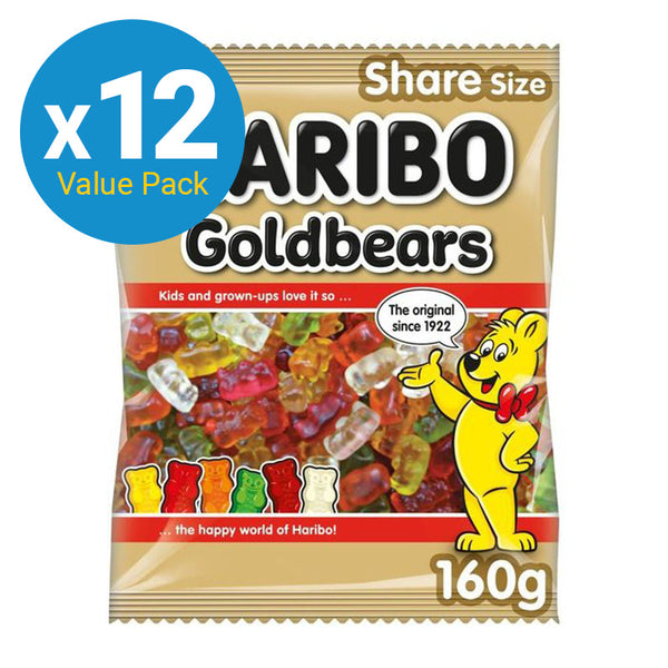 Haribo Gold Bears Lollies - 160g (12 Pack)