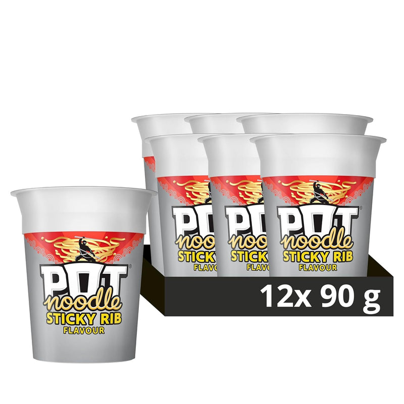 Pot Noodle Sticky Rib Noodles - 90g (12 Pack)