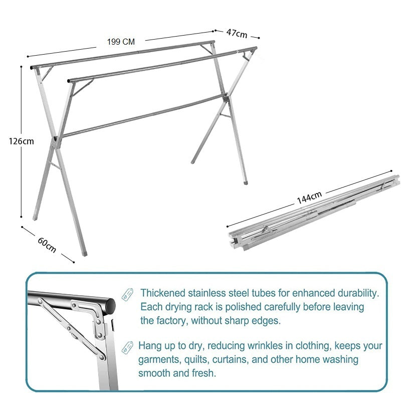 STORFEX Foldable Stainless Steel Clothes Drying Rack