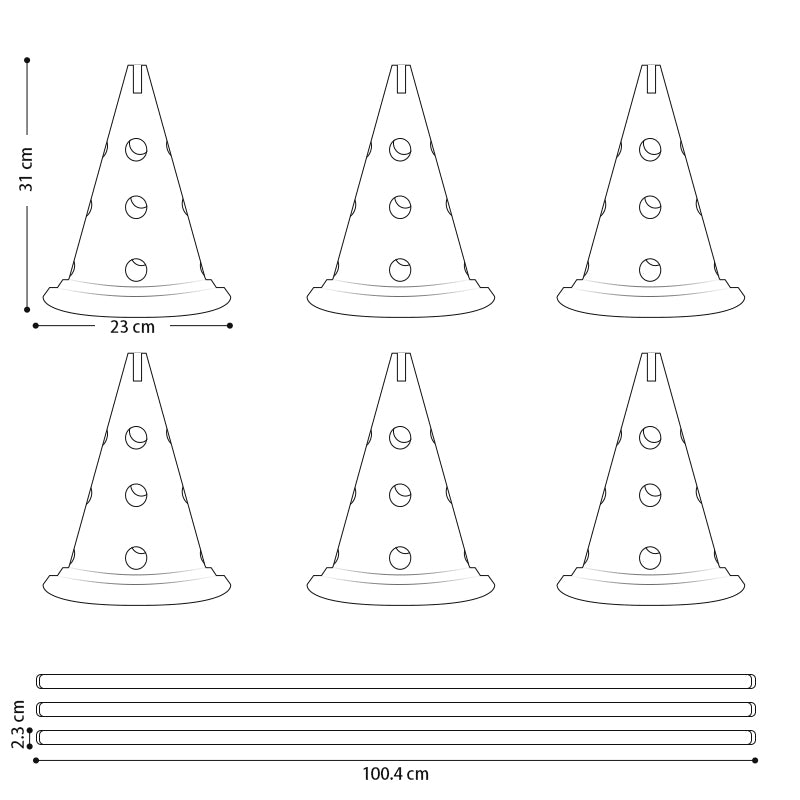 ZOOMIES Dog Agility Hurdle Cone Set - Yellow