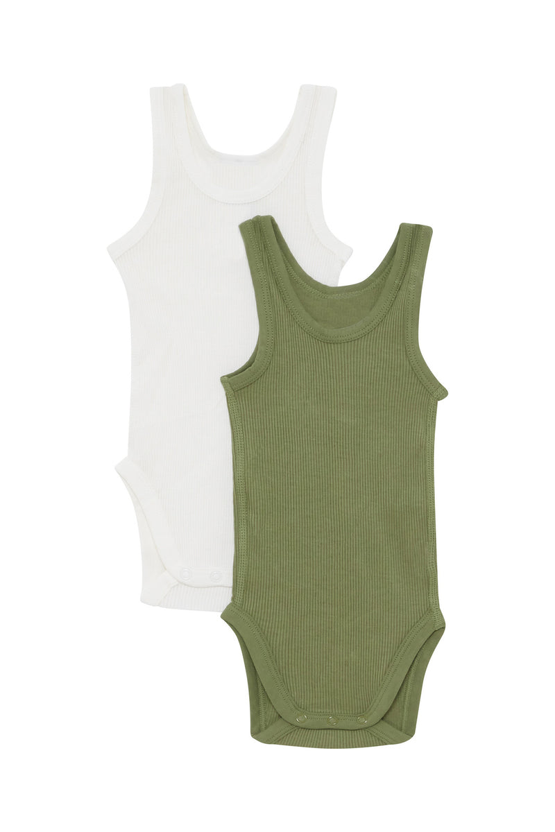 Bonds: Organics Singletsuit 2 Pack - Kelpie/Marscapone (Size 1)