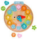 Petit Collage: Multi-Language Learning Clock Puzzle - Multi-Coloured