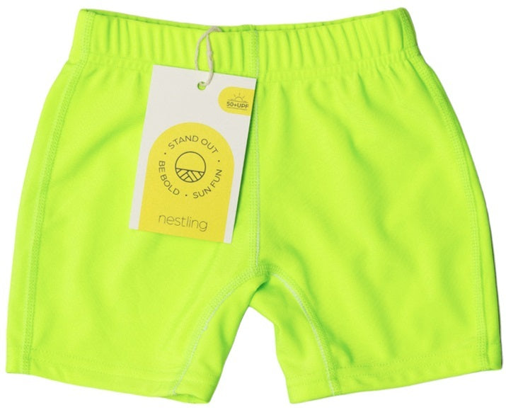 Nestling: Swim Shorts - Neon Green (7 years)