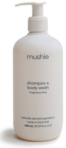 Mushie: Baby Shampoo & Body Wash - Fragrance Free (400ml)