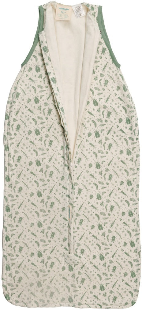 Woolbabe: 3 Season Front Zip Sleeping Bag - Sage Bugs (2-4 Years)