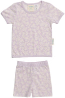 Woolbabe: Merino/Organic Cotton Summer Pyjamas - Mauve Manuka (1 Year)