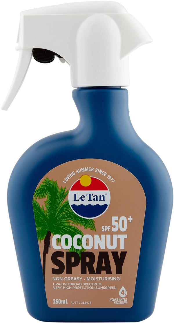 Le Tan: SPF50+ Coconut Sunscreen Spray (250ml)