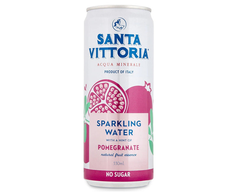 Santa Vittoria Sparkling Water Pomegranate - 330ml Can (24 Pack)