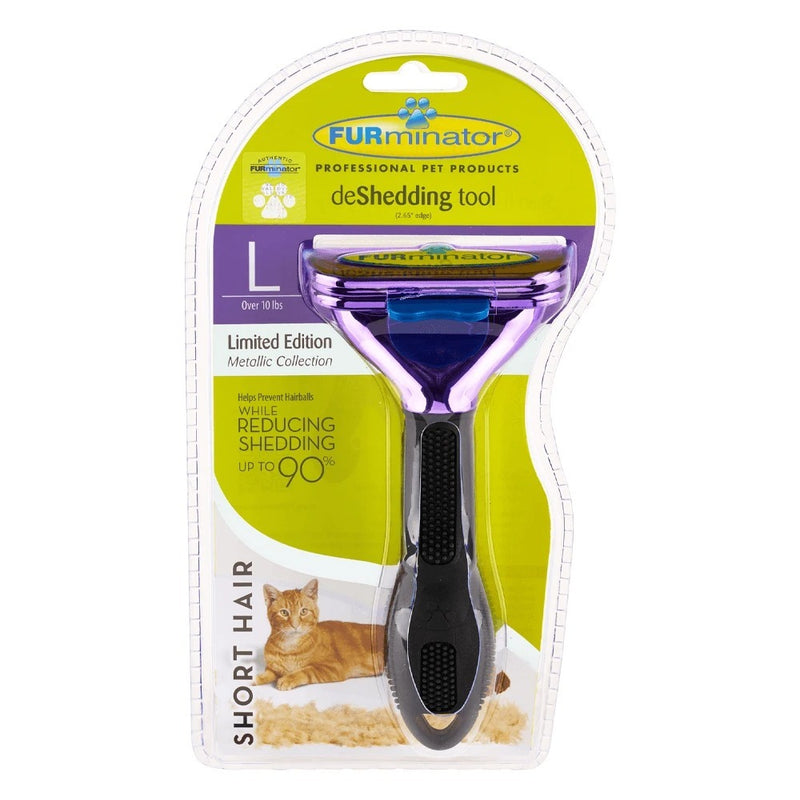 Furminator: DeShedding Tool - Large Short Hair Cat (Metallic Purple)