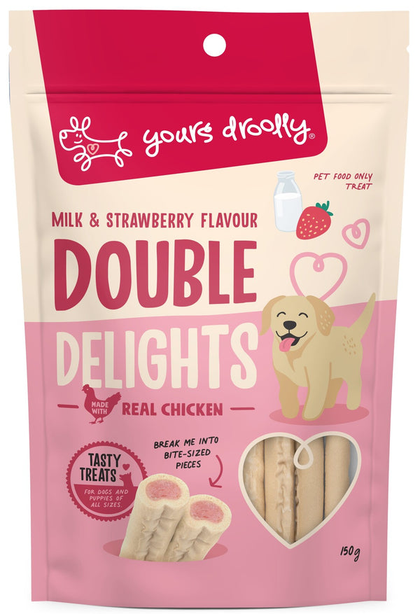 Yours Droolly: Double Delight Milk & Strawberry - 150g