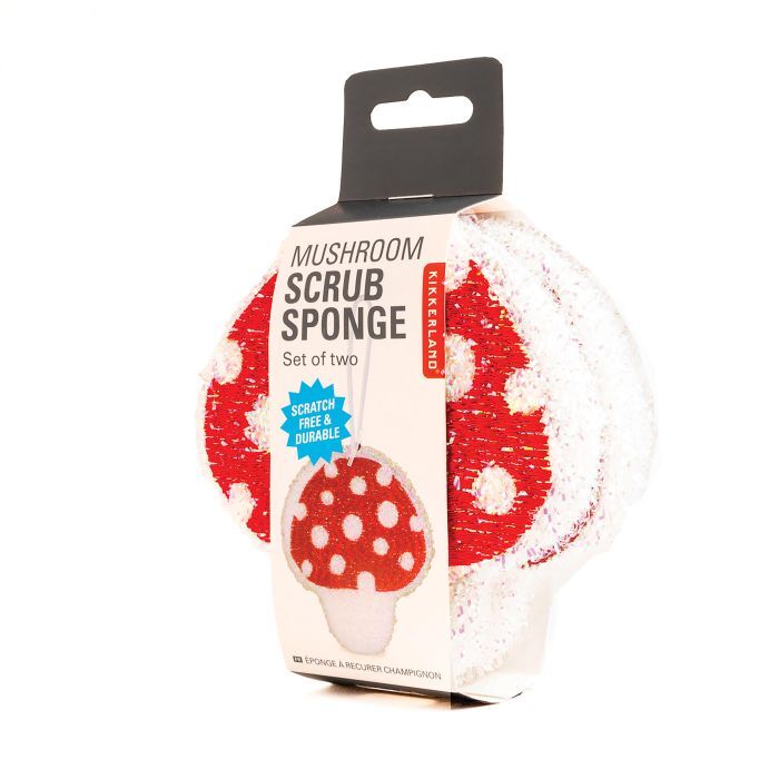 Kikkerland: Mushroom Scrub Sponge (Set of 2) (14cm)