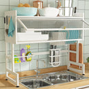 STORFEX 2-Tier Over Sink Dish Drying Rack with Cover - White