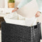 STORFEX 140L Large 3-Partition Laundry Hamper with Wheels and Lid - Black