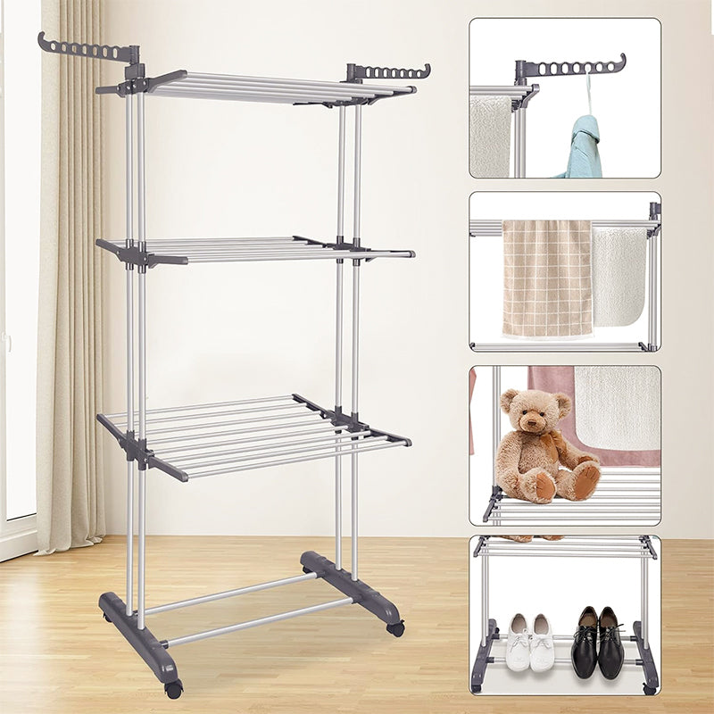 STORFEX 4-Tier Drying Rack - Grey