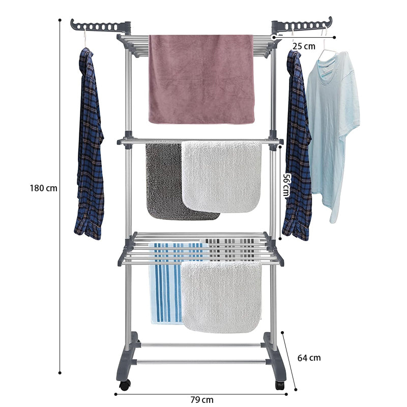 STORFEX 4-Tier Drying Rack - Grey