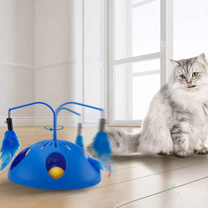 ZOOMIES 3-in-1 Automatic Interactive Cat Toy with Feather and Bell Ball