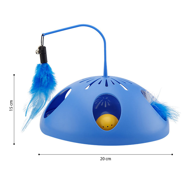 ZOOMIES 3-in-1 Automatic Interactive Cat Toy with Feather and Bell Ball