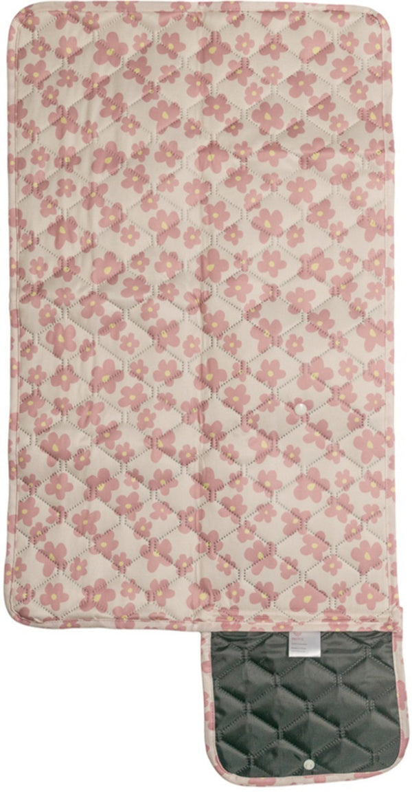 Nestling: Waterproof Quilted Change Mat - Pink Ditsy